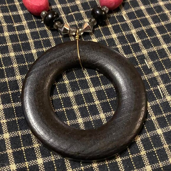 Beaded Wooden Necklace 19 inches 5/$25 - Picture 2 of 2